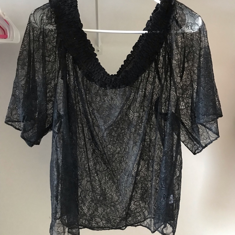 FINAL PRICE ❤️ Lane Bryant black lace blouse top